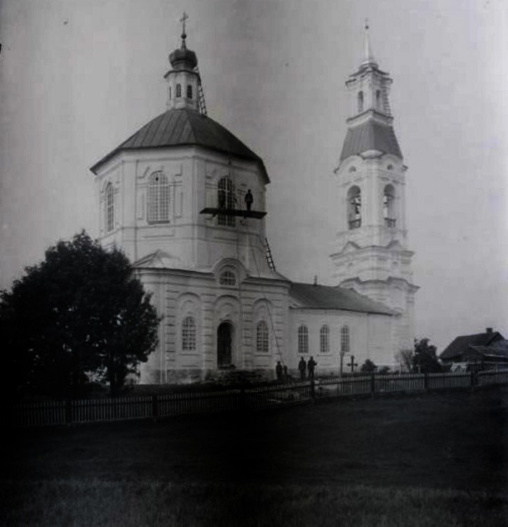 Церковь Троицы Живоначальной, Груздово (Куньинский район, Псковская область). архивная фотография, Частная коллекция. Фото 1910-х годов