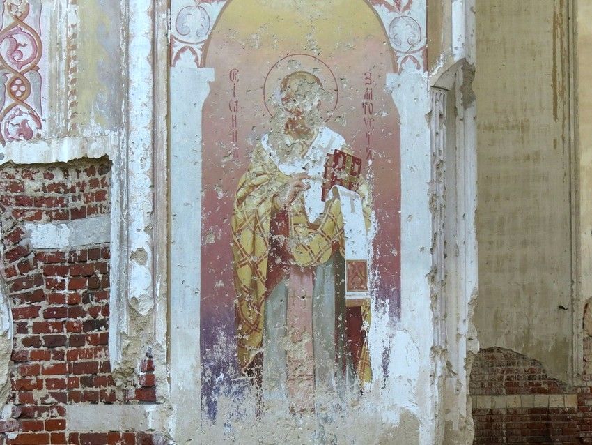 Ильинский Троицкий монастырь. Собор Троицы Живоначальной, Ромашкино (Кимрский район и г. Кимры, Тверская область). интерьер и убранство, Сохранившийся фрагмент росписей