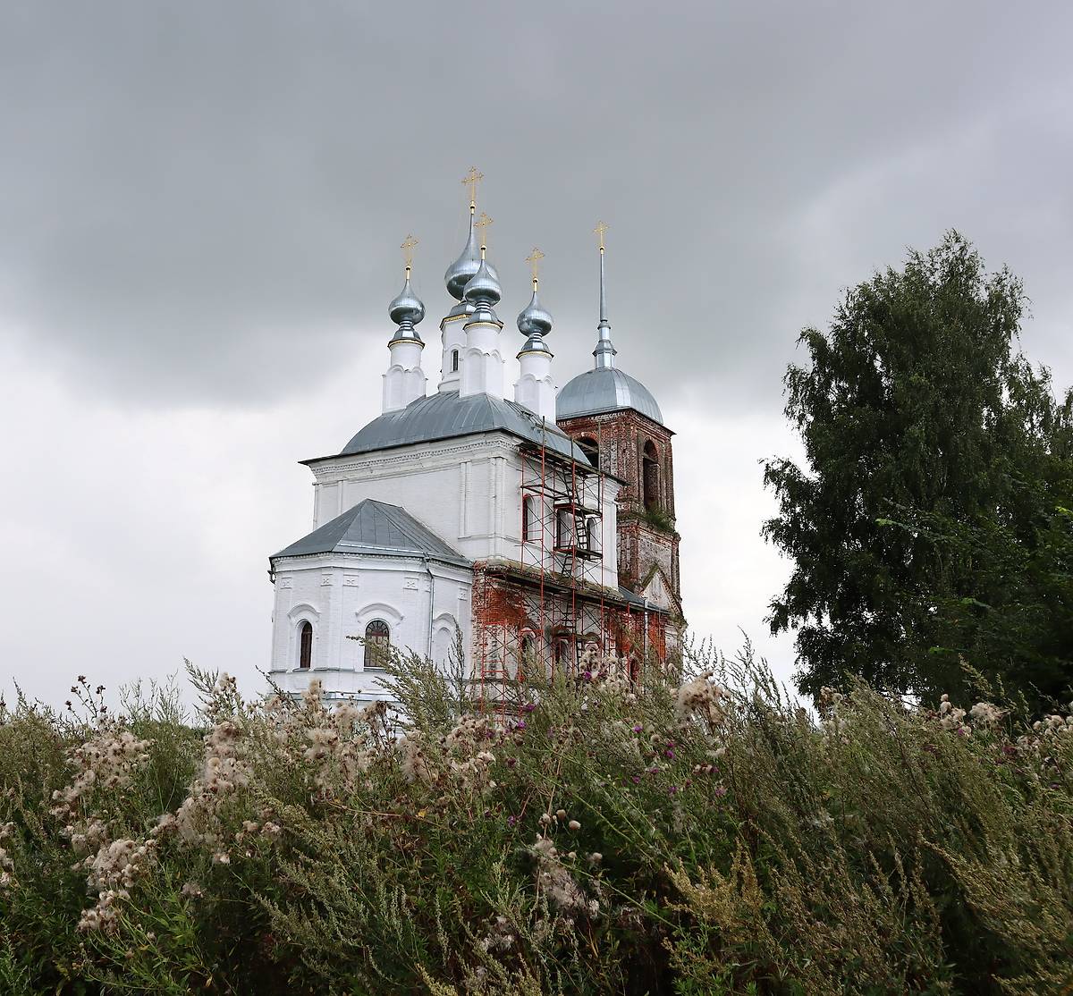 Вид с северо-востока, фасады. Церковь Иоанна Богослова, Туртино (Суздальский район, Владимирская область)
