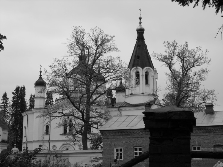 Валаамские острова. Спасо-Преображенский Валаамский монастырь. Скит Всех Святых. Церковь Всех Святых. общий вид в ландшафте, Скит Всех Святых