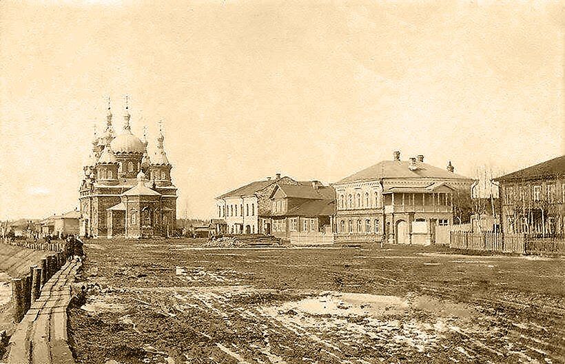 Церковь Александра Невского, Окуловка (Окуловский район, Новгородская область). архивная фотография, Фотография нач. ХХ века. Приблизительная датировка: 1909-1916 гг.