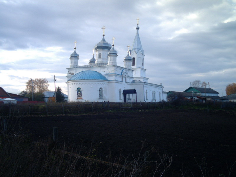 Новосёлки. Церковь Троицы Живоначальной. общий вид в ландшафте, Вид с северо-восточной стороны