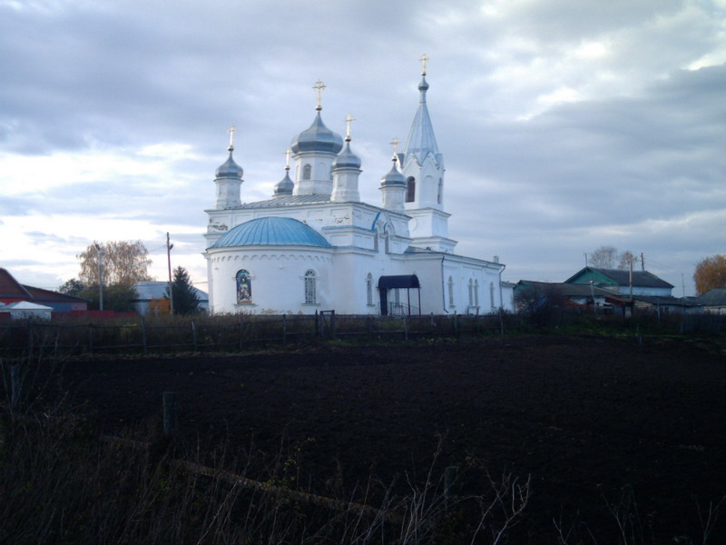 Церковь Троицы Живоначальной, Новосёлки (Арзамасский район и г. Арзамас, Нижегородская область). общий вид в ландшафте, Вид с северо-восточной стороны