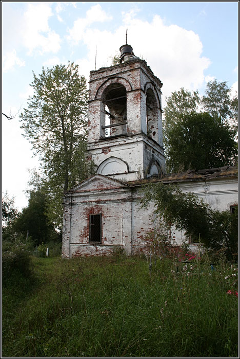Церковь Михаила Архангела, Боровно (Окуловский район, Новгородская область). общий вид в ландшафте