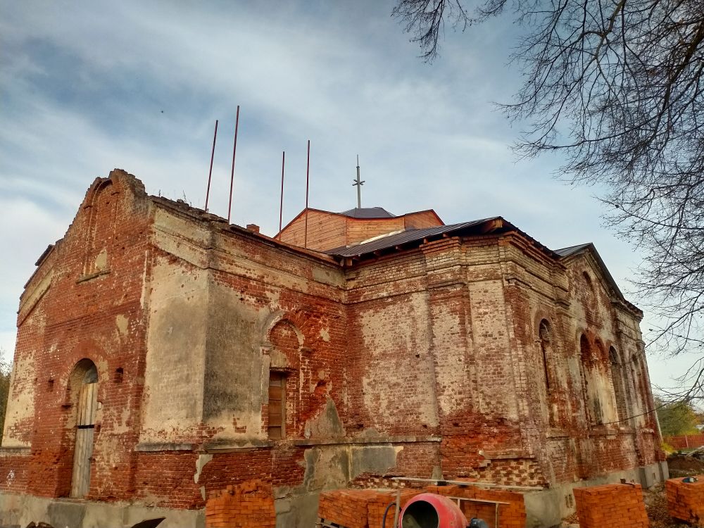 Церковь Казанской иконы Божией Матери, Николо-Кропотки (Талдомский городской округ и г. Дубна, Московская область). фасады, Начата реставрация