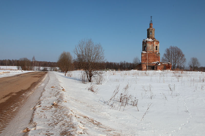 Церковь Преображения Господня, Лосьмино (Вяземский район, Смоленская область). общий вид в ландшафте
