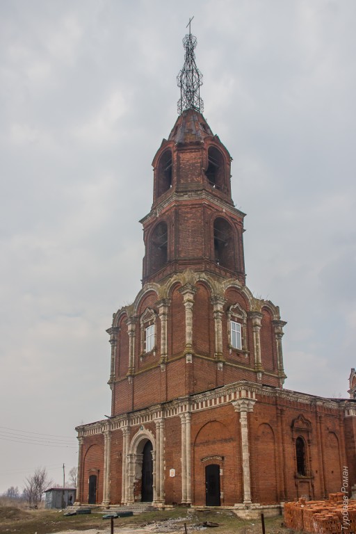 Церковь Иоанна Богослова, Жокино (Захаровский район, Рязанская область). архитектурные детали, Колокольня с юга