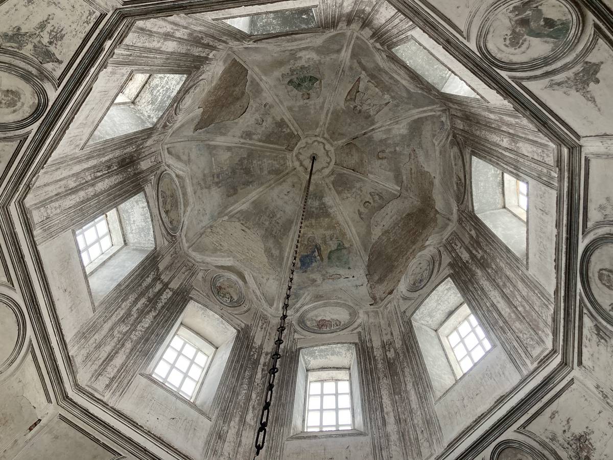 Подкупольное пространство основного объема, интерьер и убранство. Церковь Иоанна Богослова, Жокино (Захаровский район, Рязанская область)