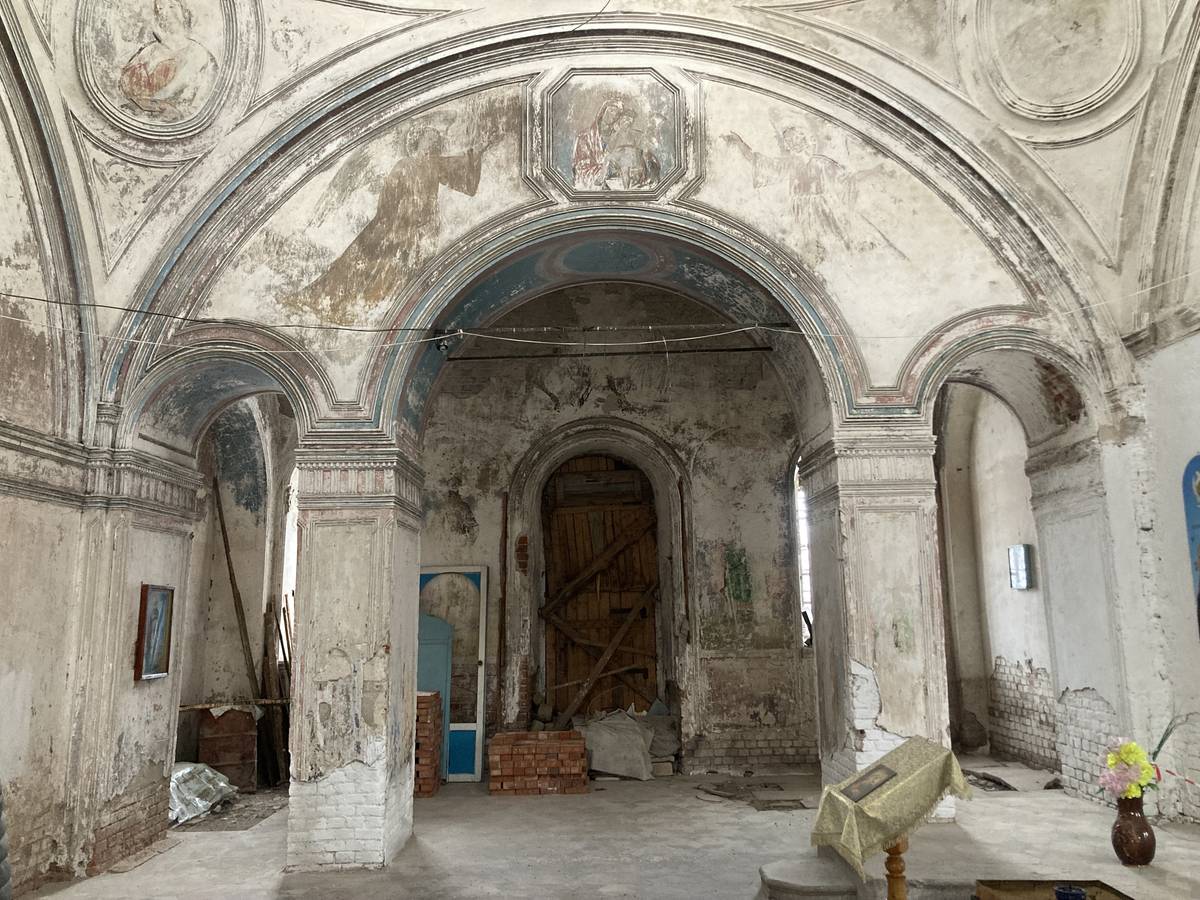 Северная стена основного объема, интерьер и убранство. Церковь Иоанна Богослова, Жокино (Захаровский район, Рязанская область)