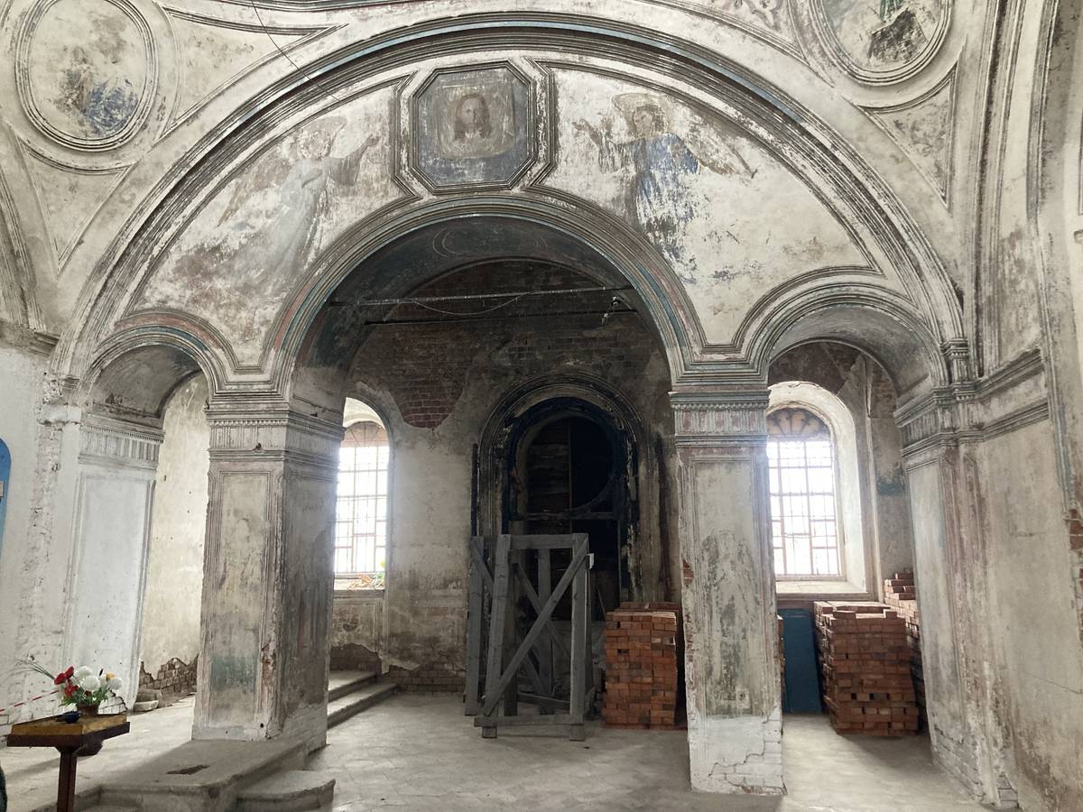 Южная стена основного объема, интерьер и убранство. Церковь Иоанна Богослова, Жокино (Захаровский район, Рязанская область)