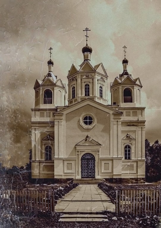 Церковь Успения Пресвятой Богородицы, Демидов (Демидовский район, Смоленская область). архивная фотография, Фотоснимок с дореволюционной фотокарточки