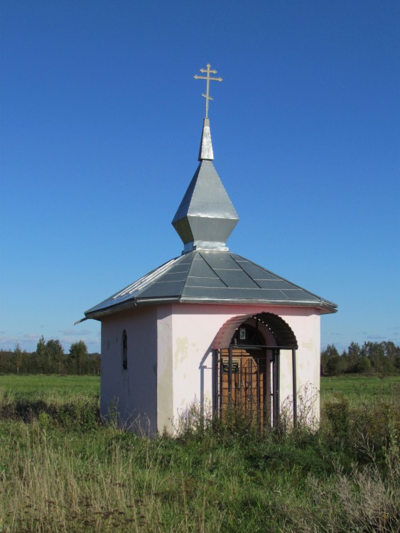 Часовня Ксении Петербургской, Труфаново (Волховский район, Ленинградская область). общий вид в ландшафте