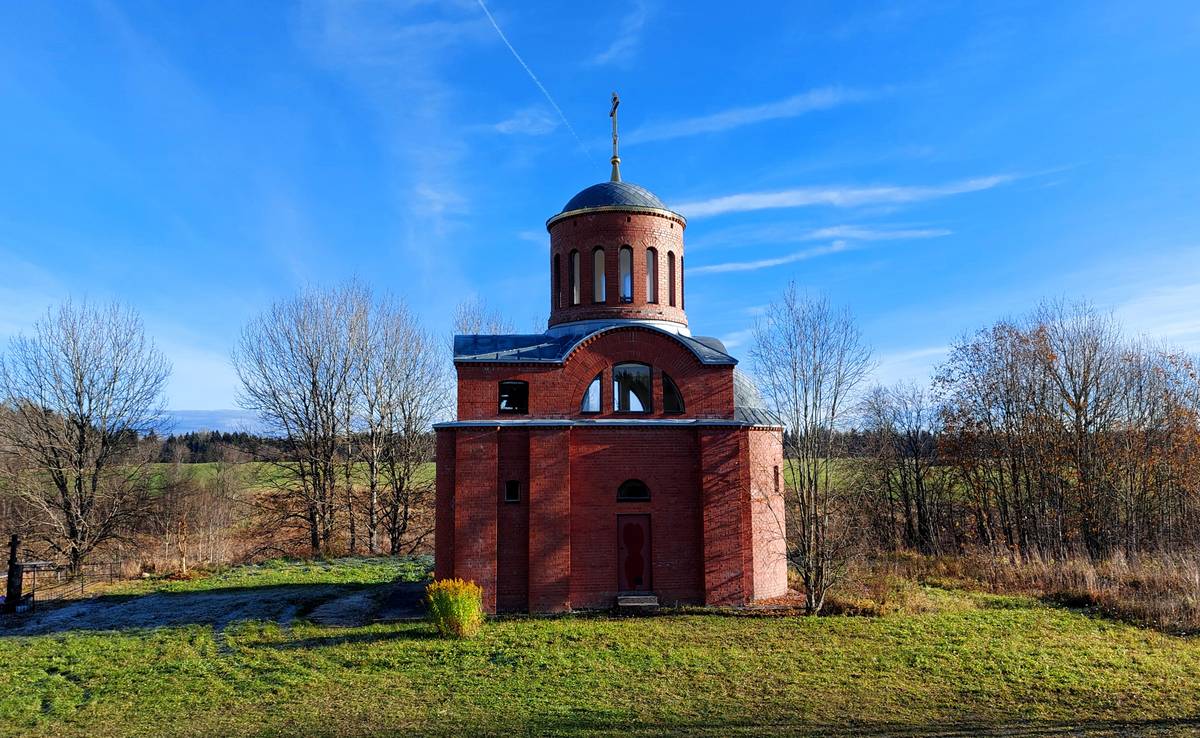 Церковь Елены равноапостольной, Шелково (Волосовский район, Ленинградская область). общий вид в ландшафте
