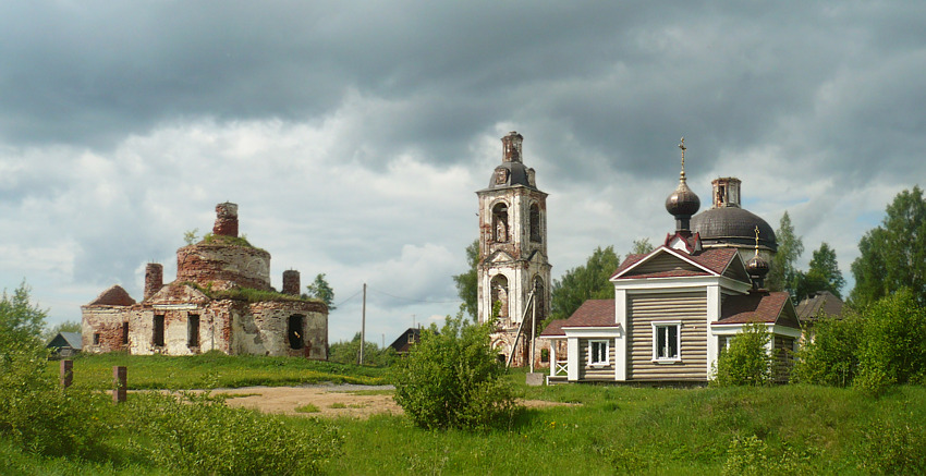 Храмовый комплекс. Церкви Илии Пророка и Екатерины, Батран (Череповецкий район, Вологодская область). общий вид в ландшафте, 		      