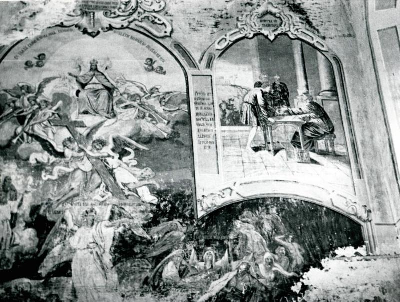 Церковь Воскресения Христова, Ершово (Череповецкий район, Вологодская область). архивная фотография, Внутренняя роспись церкви. Из фондов ГИМ. ГК: 12180856