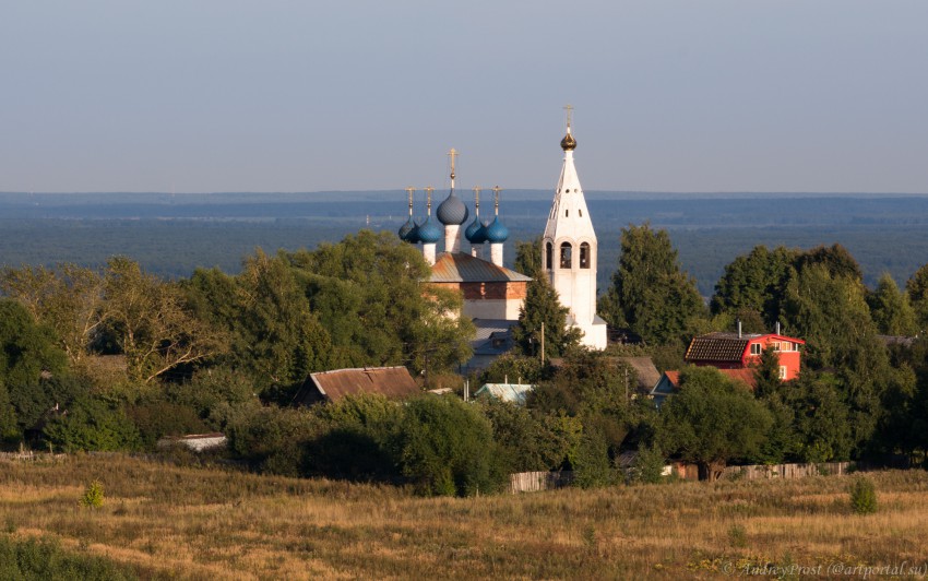 Лучинское. Церковь Иоакима и Анны. общий вид в ландшафте