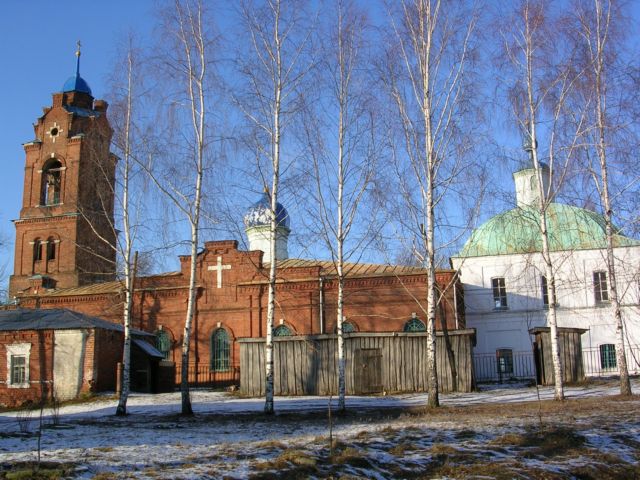 Санское. Церковь Вознесения Господня. общий вид в ландшафте