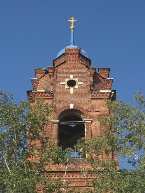 Церковь Вознесения Господня, Санское (Шиловский район, Рязанская область). архитектурные детали, Верхняя часть колокольни