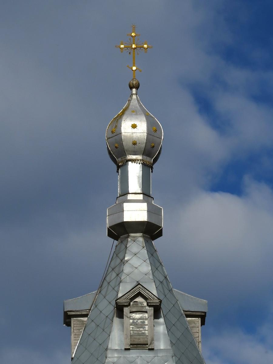 Завершение колокольни, архитектурные детали. Церковь Успения Пресвятой Богородицы, Сабурово (Касимовский район и г. Касимов, Рязанская область)