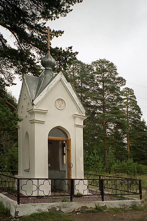 Часовня Николая Чудотворца, Царевичи (Прионежский район, Республика Карелия). общий вид в ландшафте