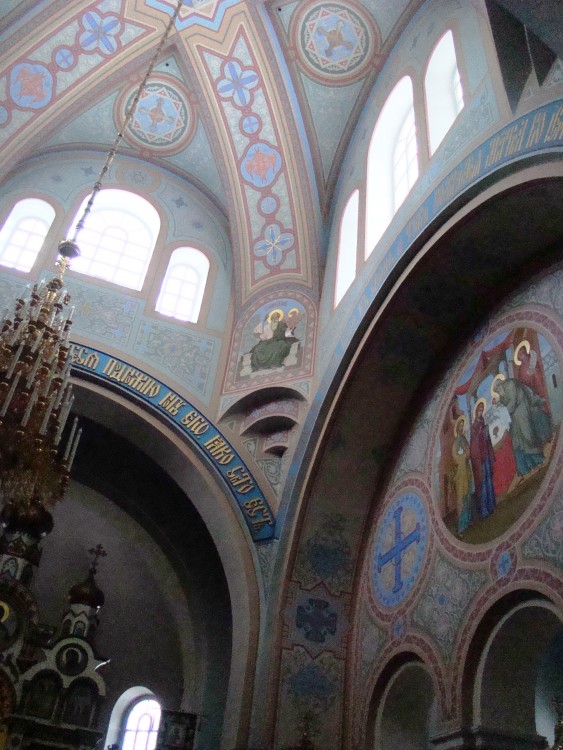 Собор Симеона и Анны, Елгава (Елгавский край, г. Елгава, Латвия). интерьер и убранство, Роспись в углу храма под потолком с правой стороны