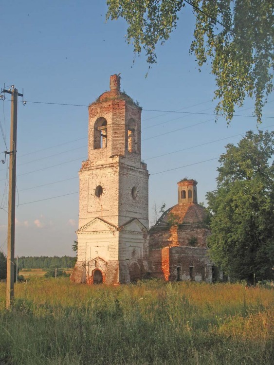 Хозниково. Церковь Николая Чудотворца. общий вид в ландшафте
