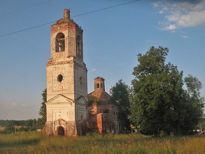 Хозниково. Церковь Николая Чудотворца. общий вид в ландшафте