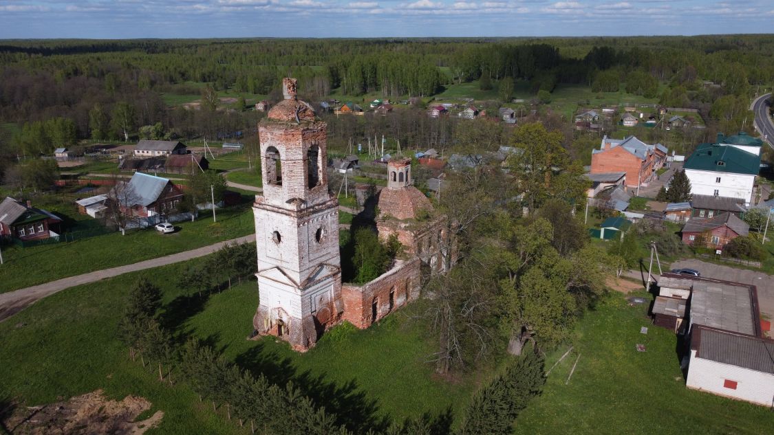 Церковь Николая Чудотворца, Хозниково (Лежневский район, Ивановская область). общий вид в ландшафте