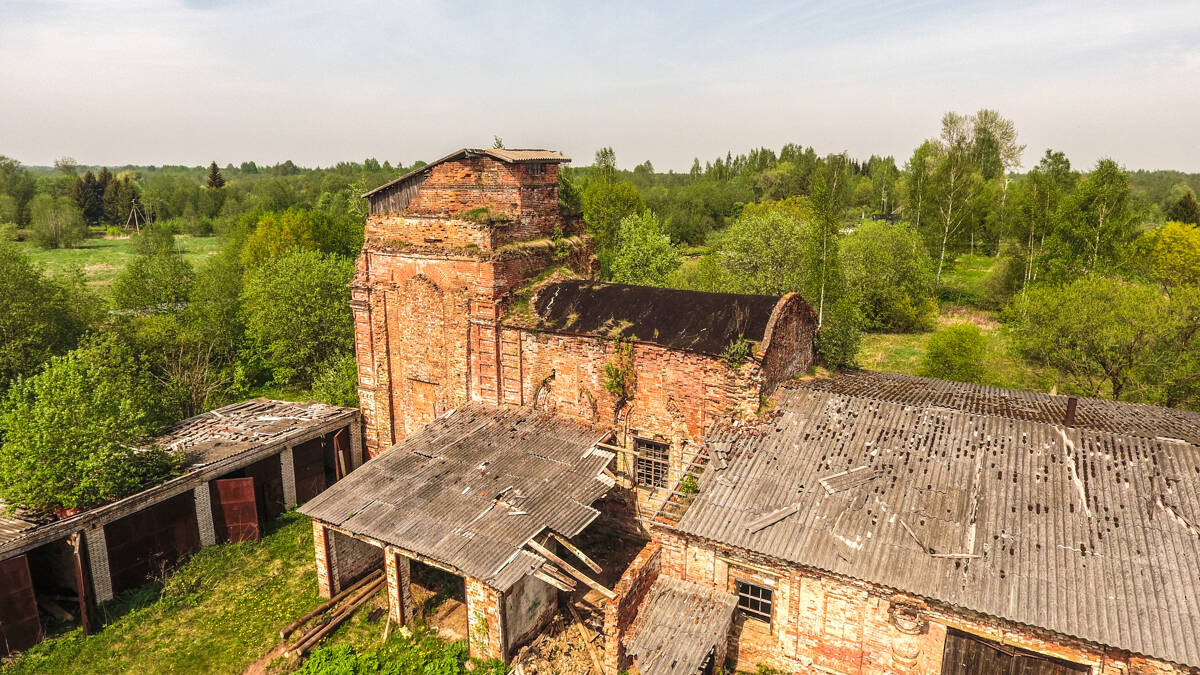 Церковь Георгия Победоносца, Вшели (Солецкий район, Новгородская область). архитектурные детали, аэросъемка
