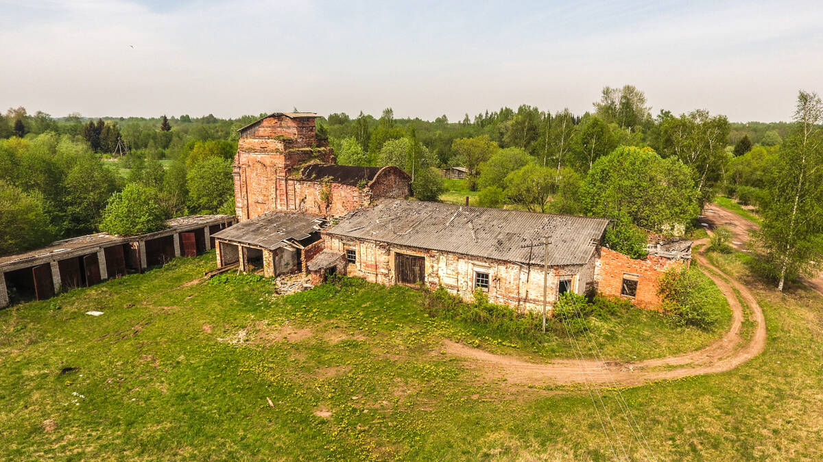 Церковь Георгия Победоносца, Вшели (Солецкий район, Новгородская область). общий вид в ландшафте, аэросъемка