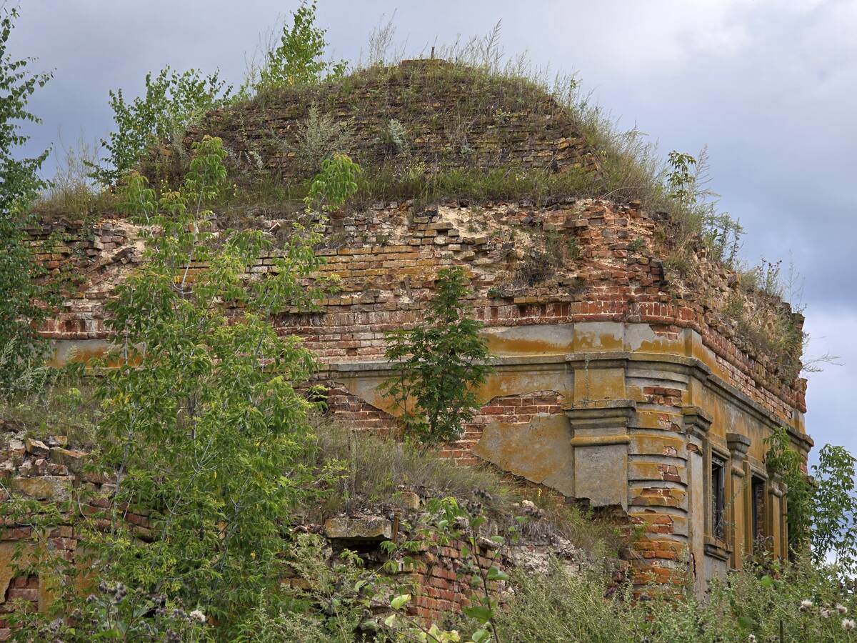 Церковь Покрова Пресвятой Богородицы, Козлово (Узловский район, Тульская область). общий вид в ландшафте