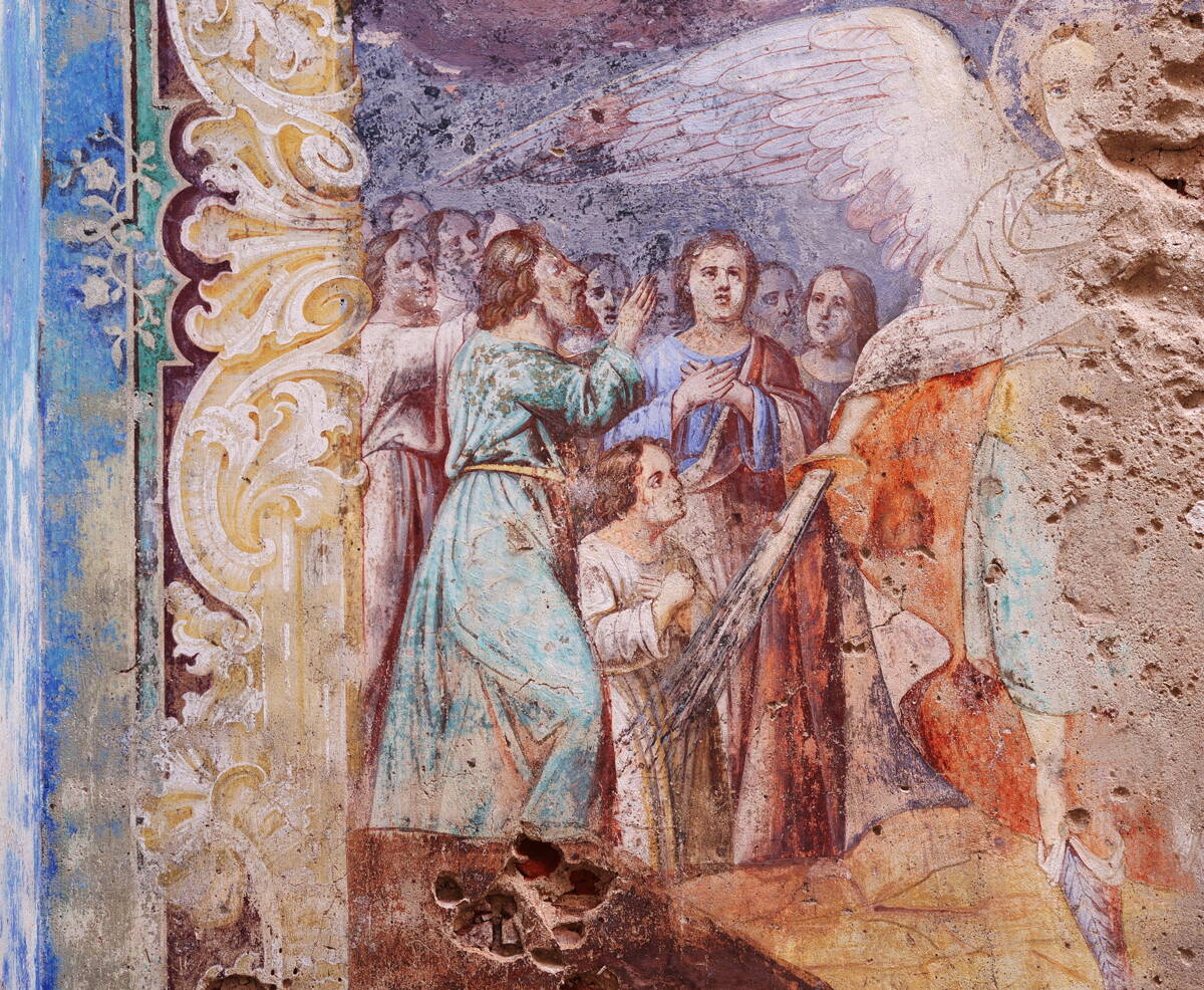 Церковь Рождества Христова, Хабоцкое (Краснохолмский район, Тверская область). графика, Роспись основного помещения храма