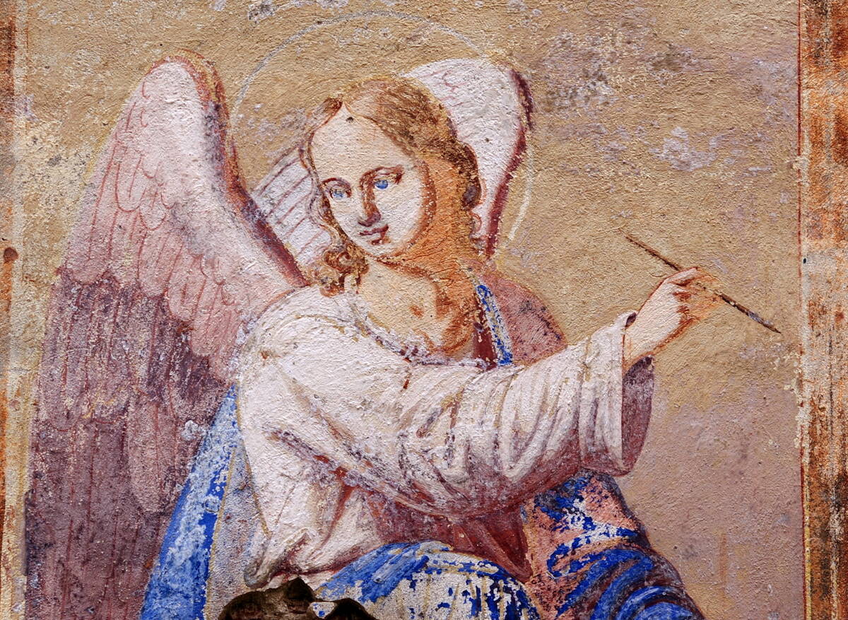 Церковь Рождества Христова, Хабоцкое (Краснохолмский район, Тверская область). графика, Роспись основного помещения храма