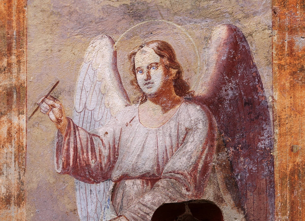 Церковь Рождества Христова, Хабоцкое (Краснохолмский район, Тверская область). графика, Роспись основного помещения храма