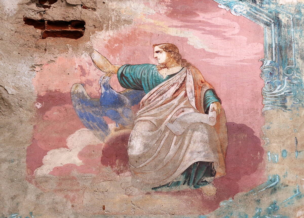 Церковь Рождества Христова, Хабоцкое (Краснохолмский район, Тверская область). графика, Роспись основного помещения храма