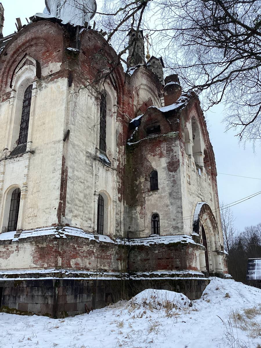 Вид с севера, архитектурные детали. Воронцовский Благовещенский монастырь. Собор Благовещения Пресвятой Богородицы, Воронцово (Торопецкий район, Тверская область)