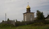 Церковь Тихвинской иконы Божией Матери, Вид с дороги со стороны Пестово<br>, Меглецы, Мошенской район, Новгородская область