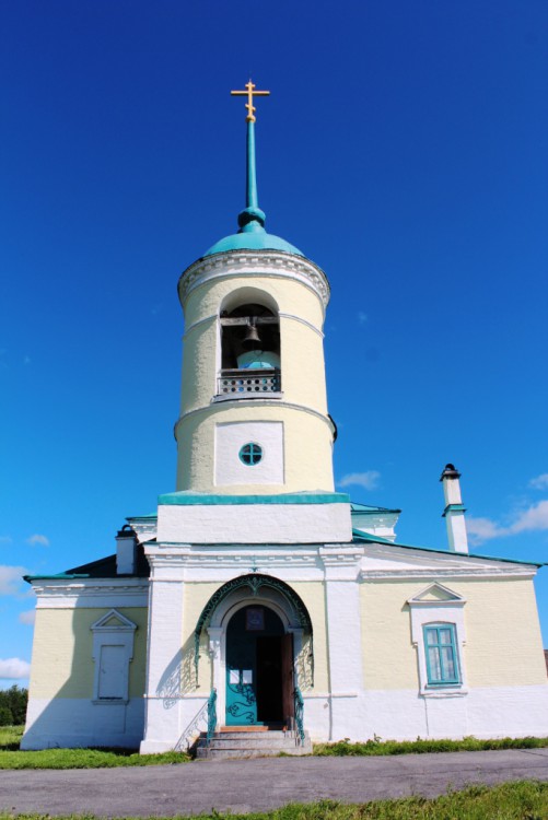 Церковь Успения Пресвятой Богородицы, Новинки (Лявля) (Приморский район, Архангельская область). фасады, Вид с запада