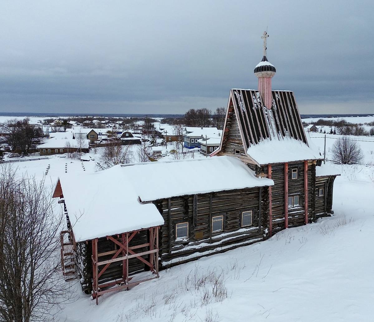 фасады. Церковь Василия Блаженного Ильинско-Чухчеремского погоста, Тарасово (Чухчерьма) (Холмогорский район, Архангельская область)