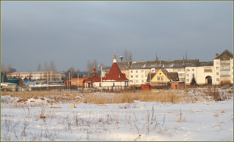 Церковь Иоанна Предтечи, Новая Ольховка (Наро-Фоминский городской округ, Московская область). общий вид в ландшафте