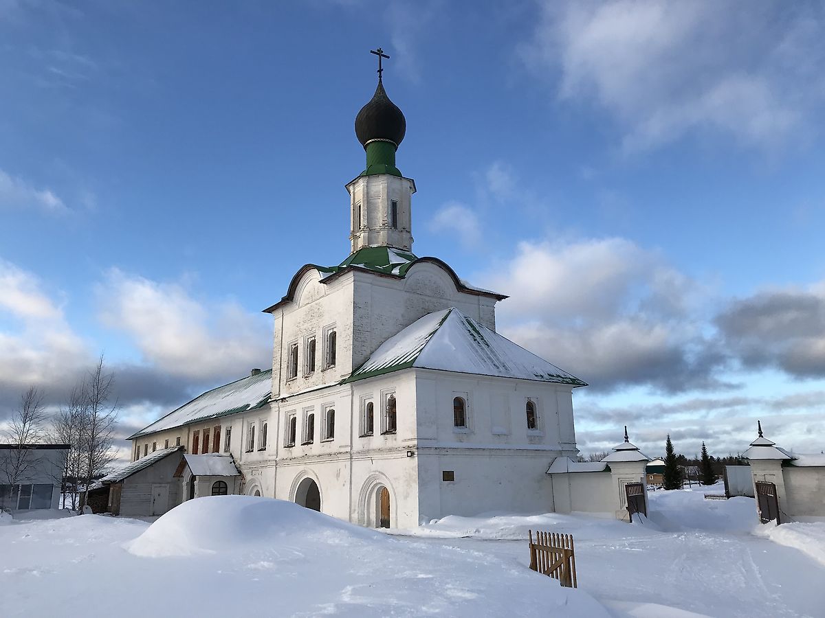 фасады. Троицкий Антониев Сийский мужской монастырь. Церковь Сергия Радонежского, Монастырь (Холмогорский район, Архангельская область)