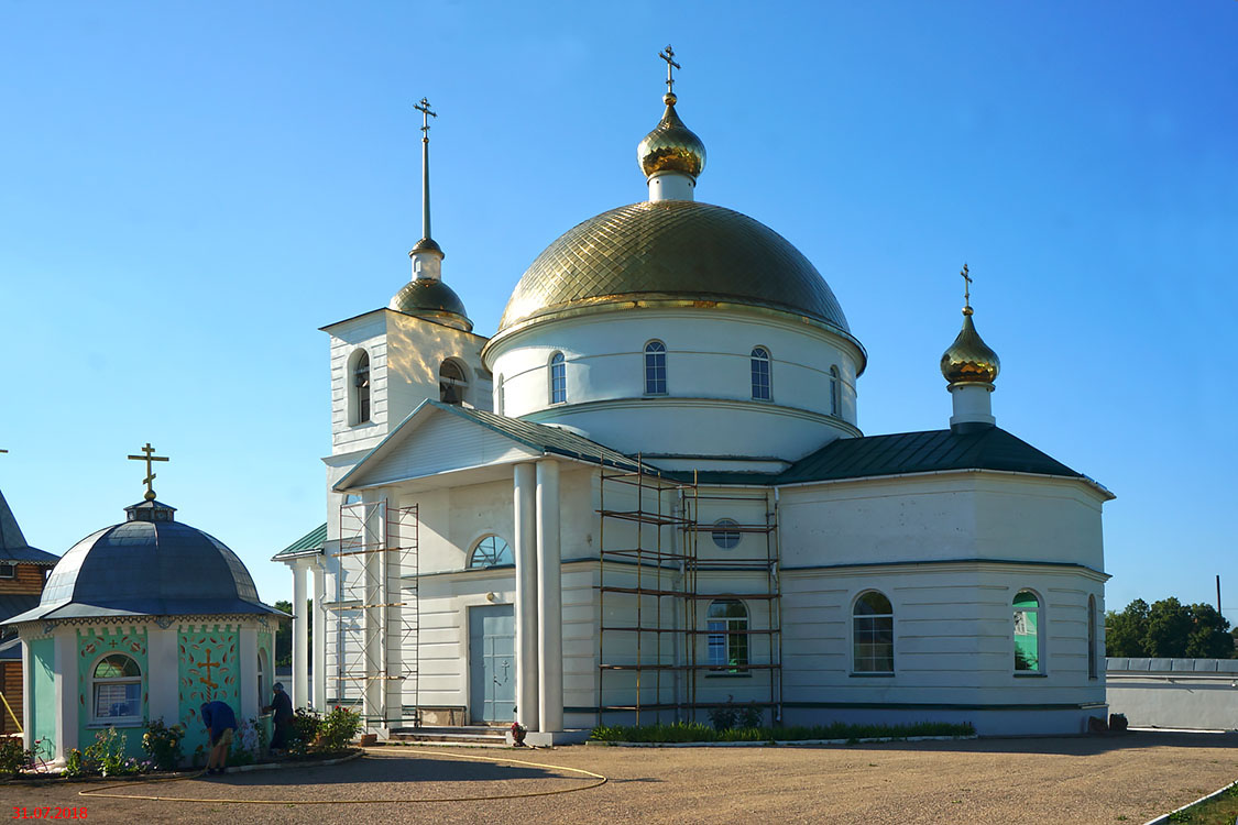 Остров. Симанский Спасо-Казанский монастырь. Церковь Спаса Нерукотворного Образа. фасады