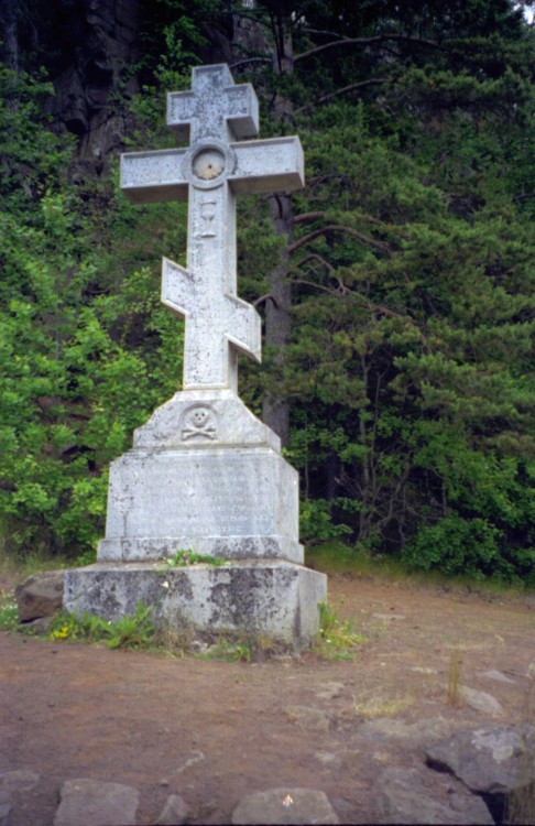 Спасо-Преображенский Валаамский монастырь. Гефсиманский скит. Часовня Вознесения Господня, Валаамские острова (Сортавальский район, Республика Карелия). дополнительная информация, поклонный крест