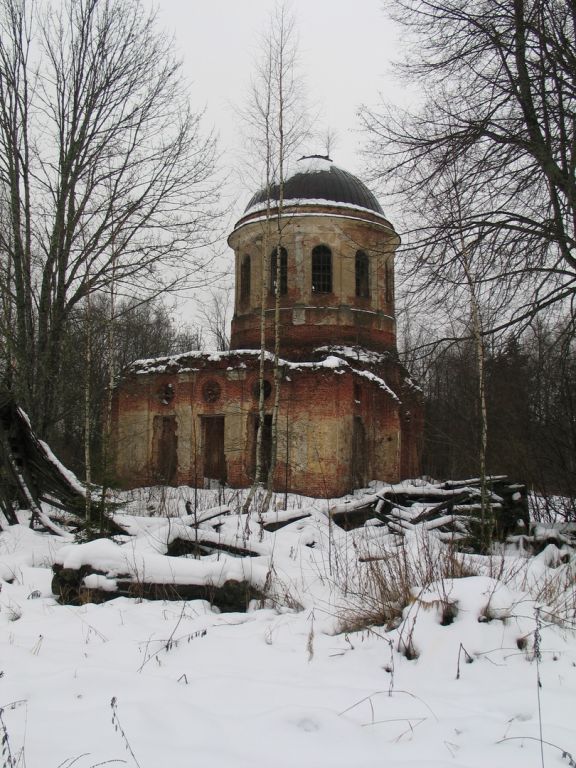 Церковь Рождества Христова, Хитицы (Селижаровский район, Тверская область). фасады, Церковь Рождества Христова. Зима. Точка съемки юго-запад.