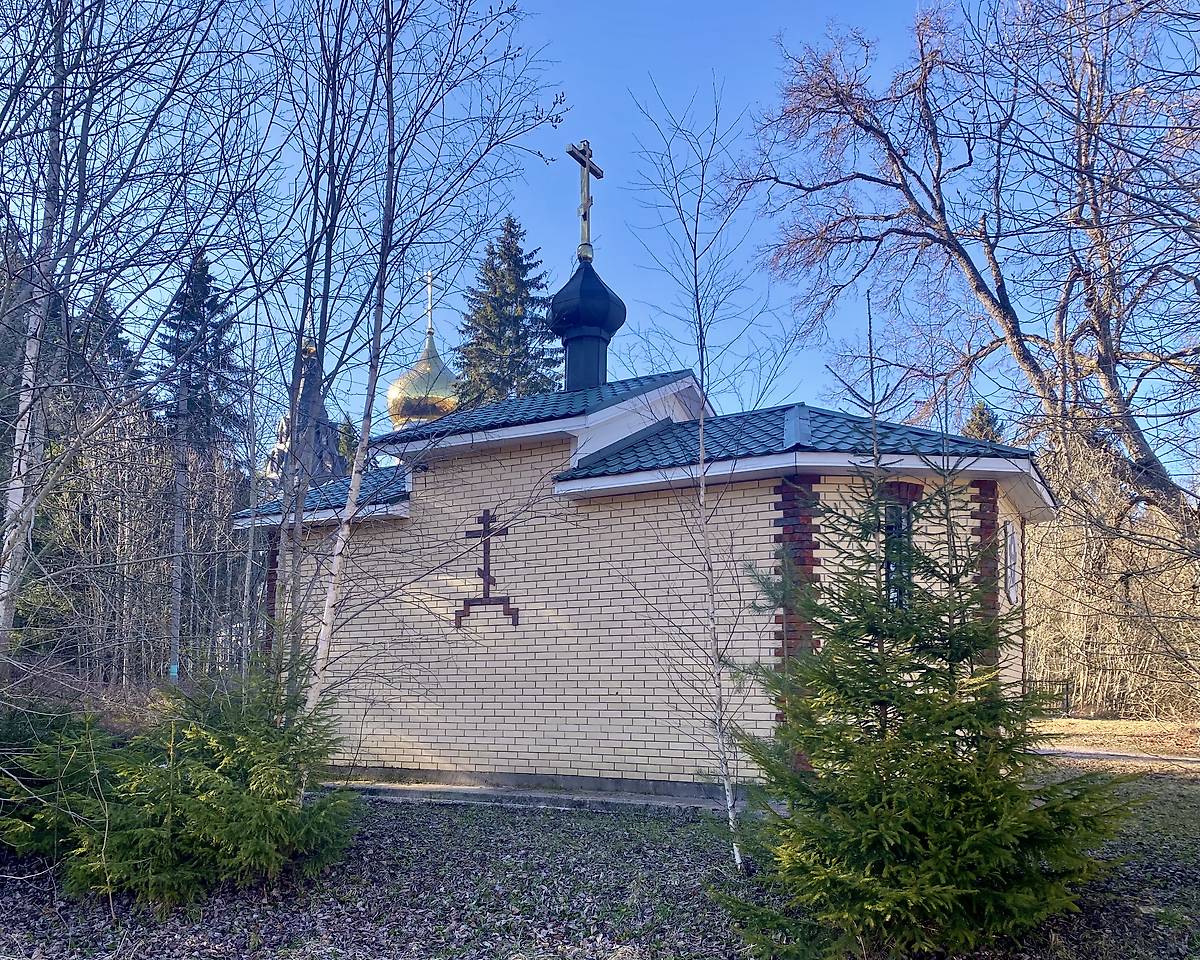 Вид с ЮВ, фасады. Мариинский Вохоновский женский монастырь. Церковь Силуана Афонского, Вохоново (Гатчинский район, Ленинградская область)