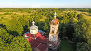 Церковь Вознесения Господня, аэросъемка, обзор вид сверху<br>, Речки, Солецкий район, Новгородская область