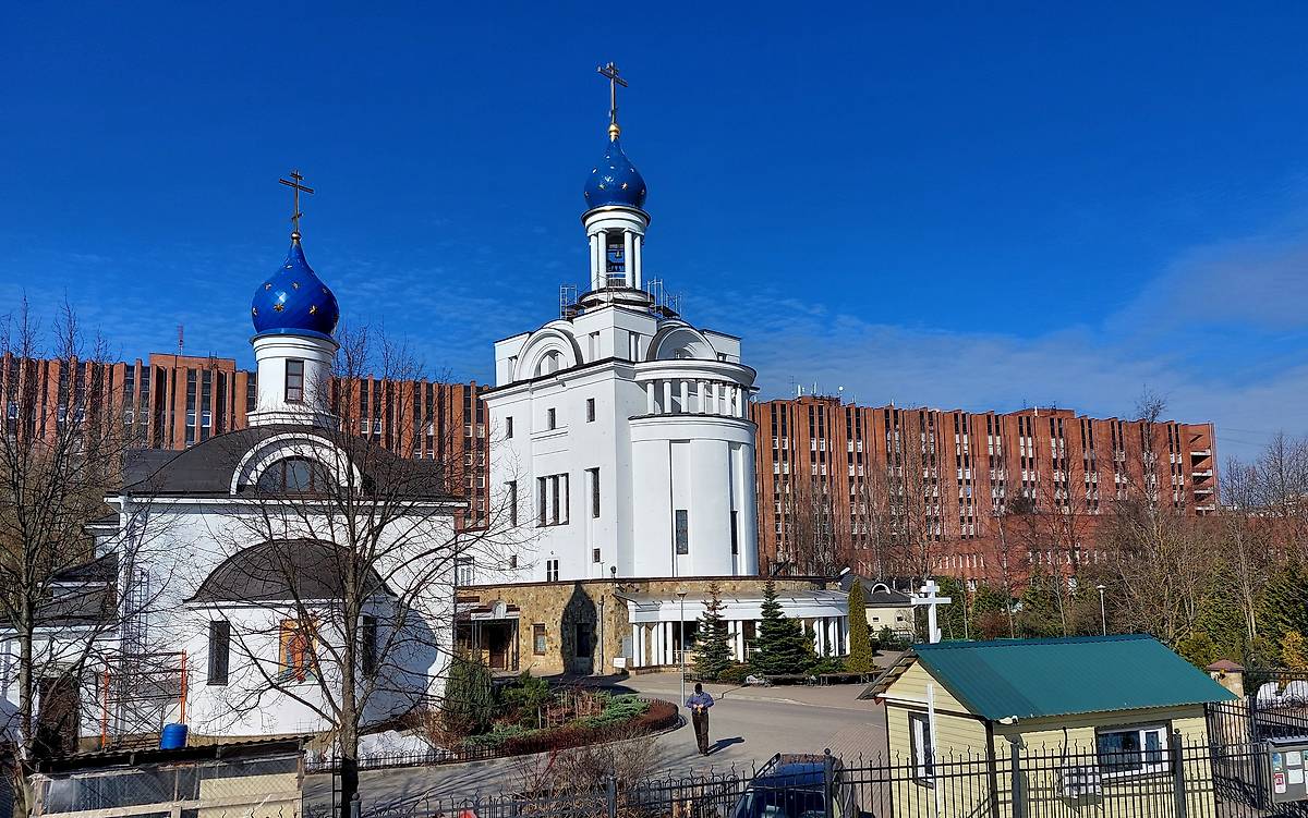 общий вид в ландшафте. Церковь Державной иконы Божией Матери при Ленинградской областной больнице, Выборгский район (Санкт-Петербург, г. Санкт-Петербург)