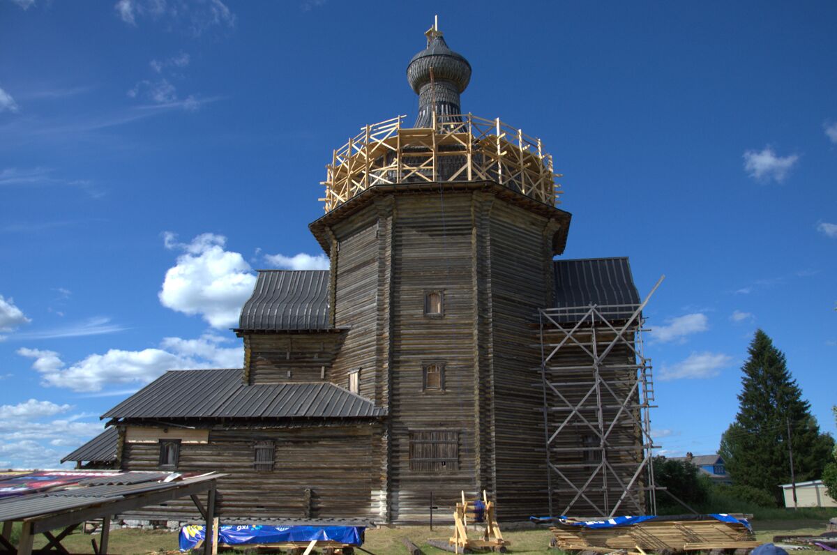 Церковь Николая Чудотворца, Зачачье (Холмогорский район, Архангельская область). общий вид в ландшафте