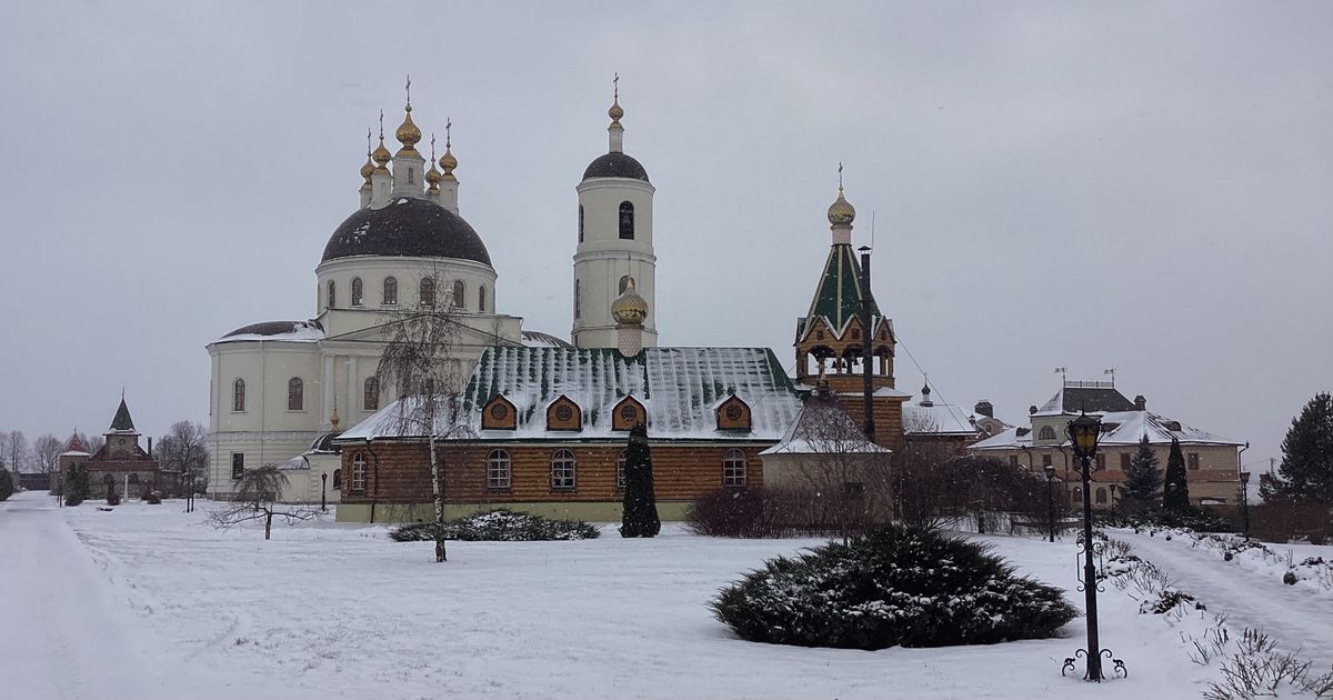 Вид с северо-востока, общий вид в ландшафте. Михайловский Покровский женский монастырь, Михайлов (Михайловский район, Рязанская область)