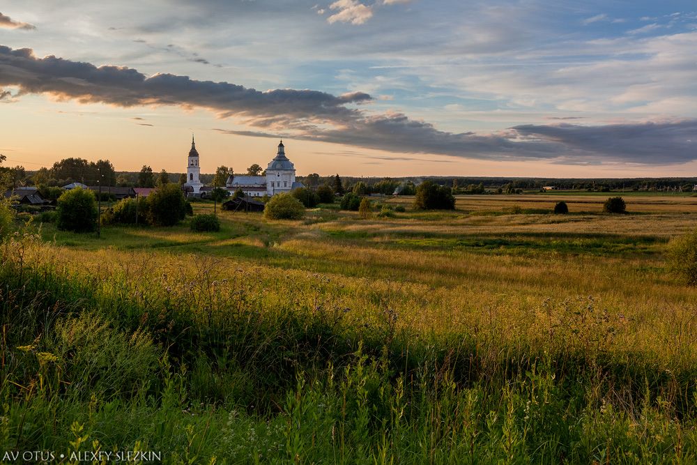 Церковь Троицы Живоначальной, Чудиново (Орловский район, Кировская область). общий вид в ландшафте